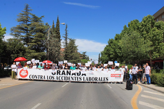 Concentración por la muerte en accidente laboral de un trabajador en Trasmulas, en imagen de archivo (CCOO) 