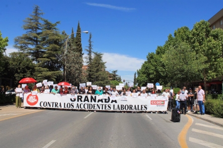 Concentración por la muerte en accidente laboral de un trabajador en Trasmulas, en imagen de archivo (CCOO) 