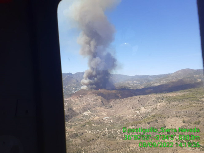 Incendio forestal en Guájar Alto  (PLAN INFOCA)