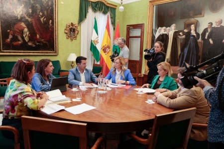 Imagen de la reunión en el Ayuntamiento de Granada (JAVIER ALGARRA / AYUNTAMIENTO)