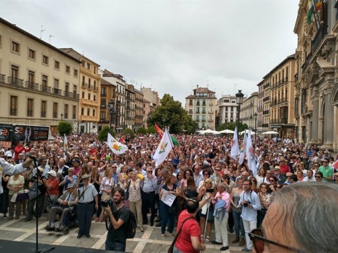 La plataforma `Juntos por Granada`, una de las promotoras de la concentración por la Aesia (JUNTOS POR GRANADA) 
