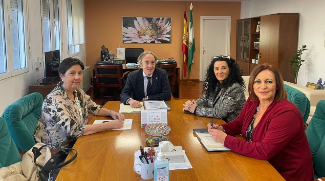 Imagen de la reunión con el delegado de Salud (AYTO. HUÉTOR VEGA)