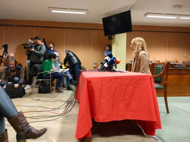 Berta Linares, en rueda de prensa este pasado miércoles en el Ayuntamiento de Maracena (EUROPA PRESS)