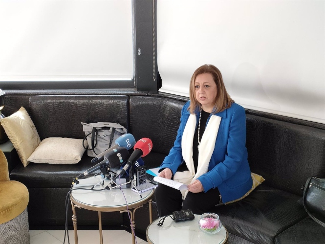 María del Mar Villafranca ha comparecido ante los medios en un hotel del centro de Granada (EUROPA PRESS)