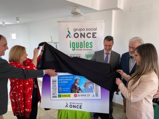 Presentación del cupón conmemorativo del 75 aniversario de Jesús Preso de Loja (ONCE) 
