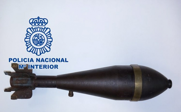 Granada mortero incautada (POLICÍA NACIONAL)