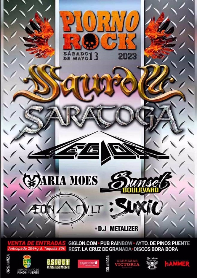 Cartel del festival Piorno Rock de Pinos Puente (AYUNTAMIENTO DE PINOS PUENTE)
