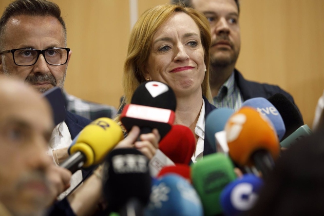 La alcaldesa de Maracena y candidata del PSOE a la reelección, Berta Linares, ha atendido a los medios este viernes (ÁLEX CÁMARA - EUROPA PRESS) 
