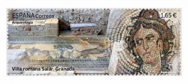 Sello dedicado a la villa romana de Salar (CORREOS)
