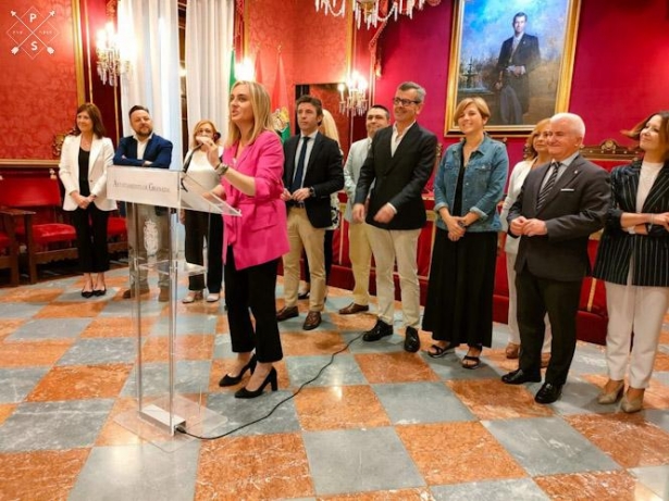 Marifrán Carazo, en su primera rueda de prensa como alcaldesa de Granada (EUROPA PRESS)