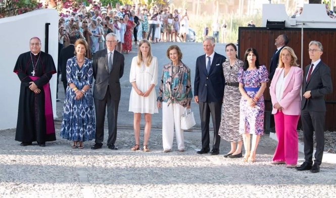 La Reina Sofía y Felipe de Bélgica, en Villa Astrida, el pasado lunes (REMITIDA POR EL AYUNTAMIENTO) 