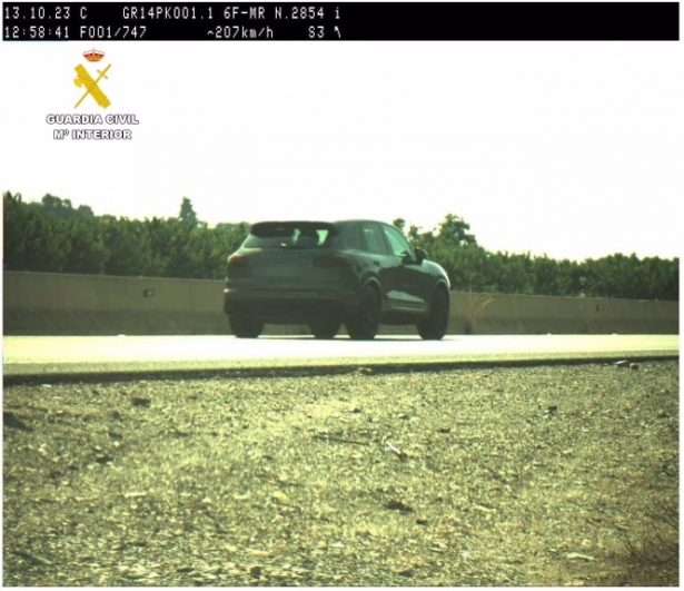 Vehículo circulando por encima de la velocidad permitida (GUARDIA CIVIL)