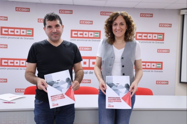 La secretaria general de CCOO de Andalucía, Nuria López; y el secretario general de CCOO de Granada, Daniel Mesa, en imagen de archivo (CCOO) 