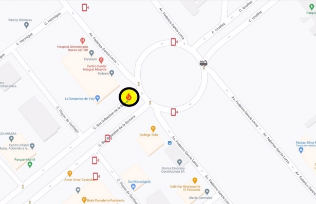 Zona del accidente (POLICÍA LOCAL DE GRANADA)