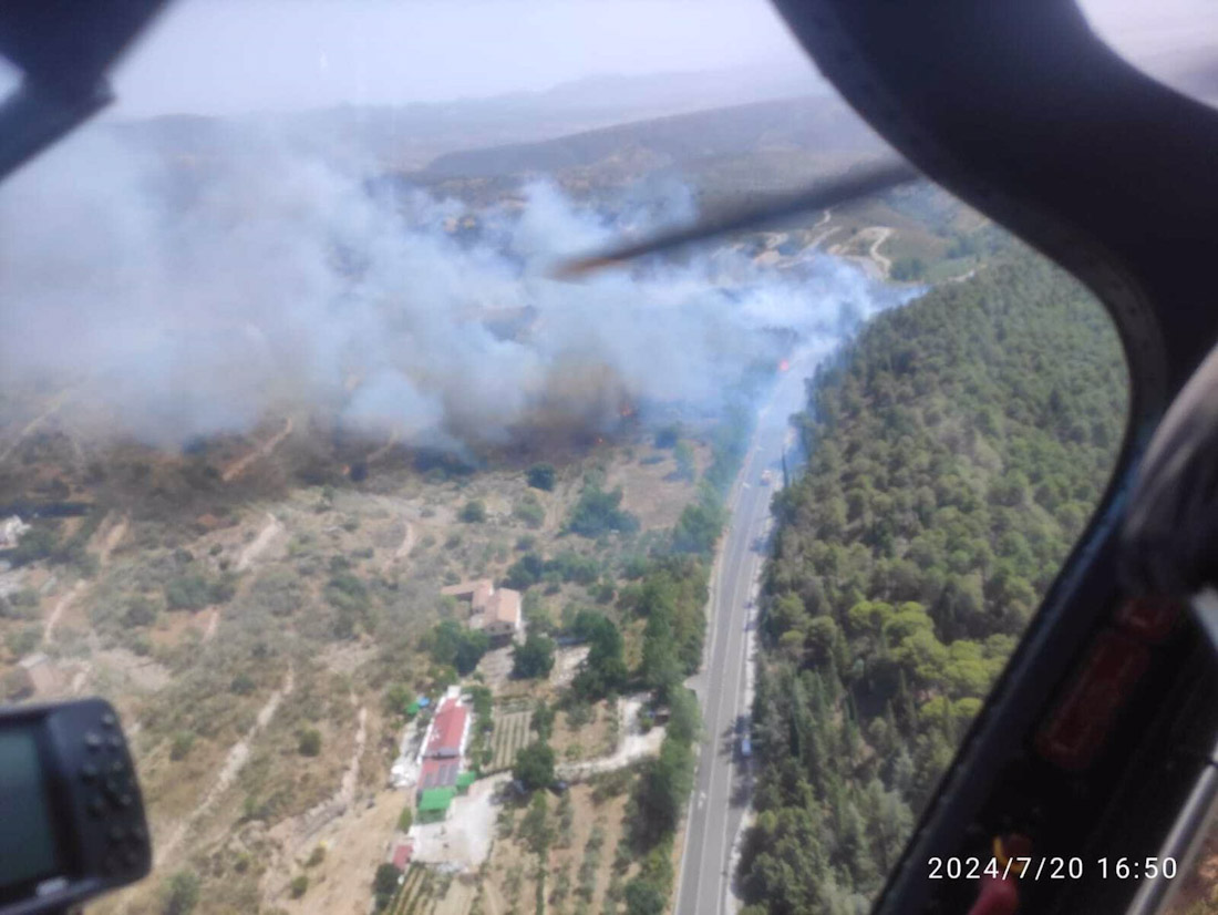 Incendio de Víznar (Granada), esta tarde (INFOCA)