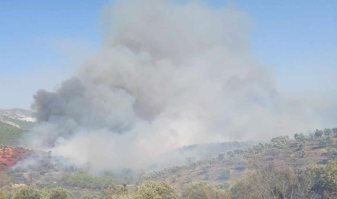Imagen del incendio declarado este sábado en Víznar (EMERGENCIAS 112 ANDALUCÍA)