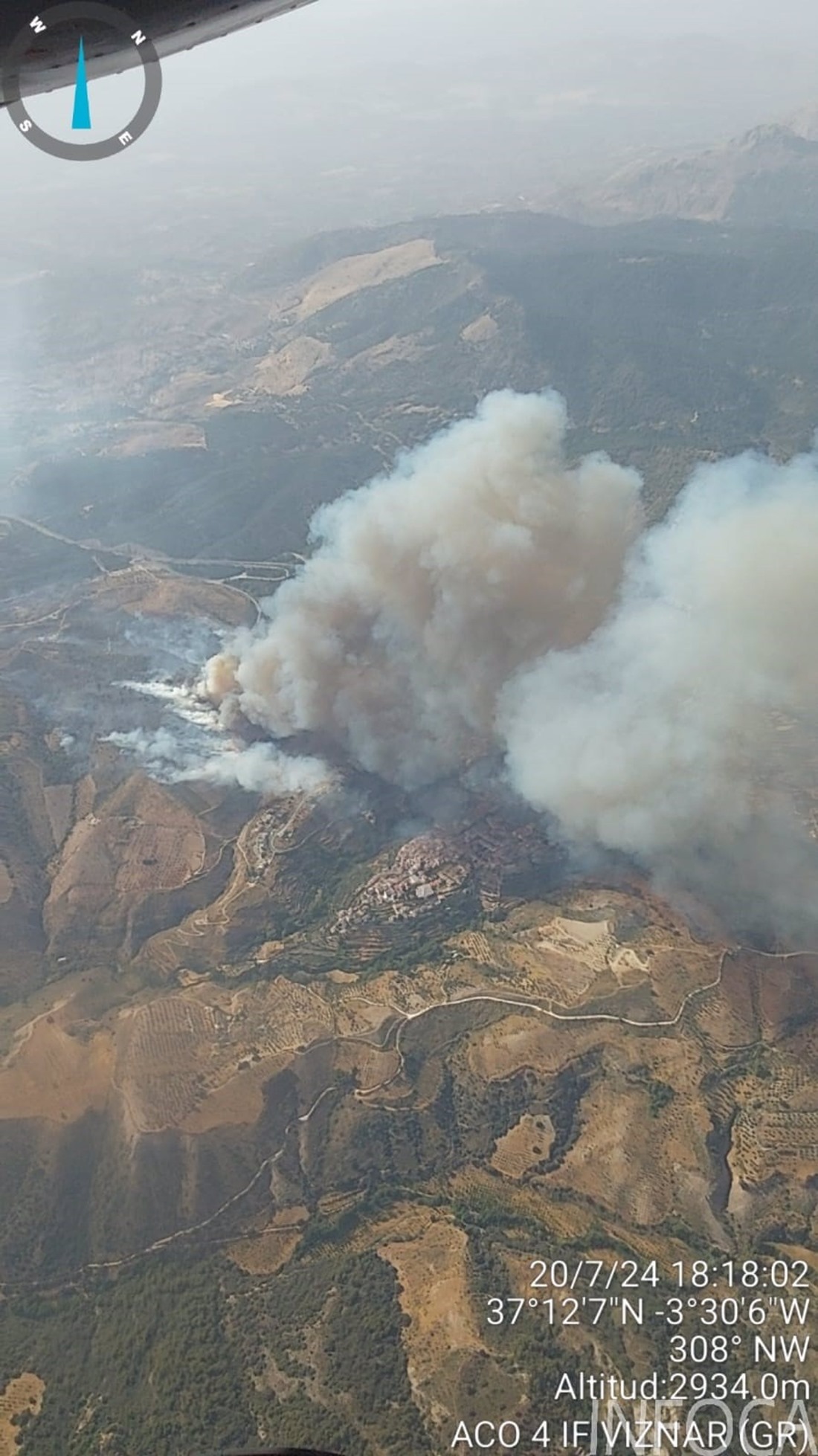 Imagen de archivo del incendio de Víznar (INFOCA)