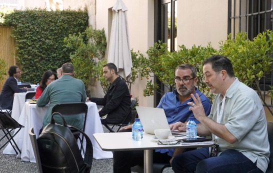 eunión entre programadores y artistas en FlamencoEñe 2023 en el Museo Picasso de Málaga (JESÚS DOMÍMGUEZ / FUNDACIÓN SGAE)