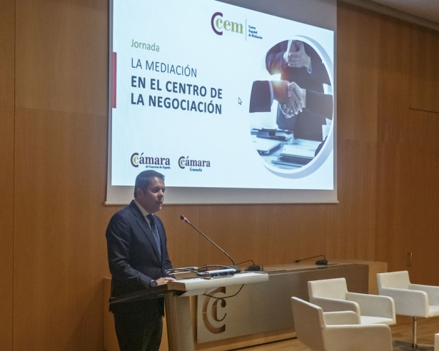 Gerardo Cuerva durante la jornada de mediación (CÁMARA GRANADA)