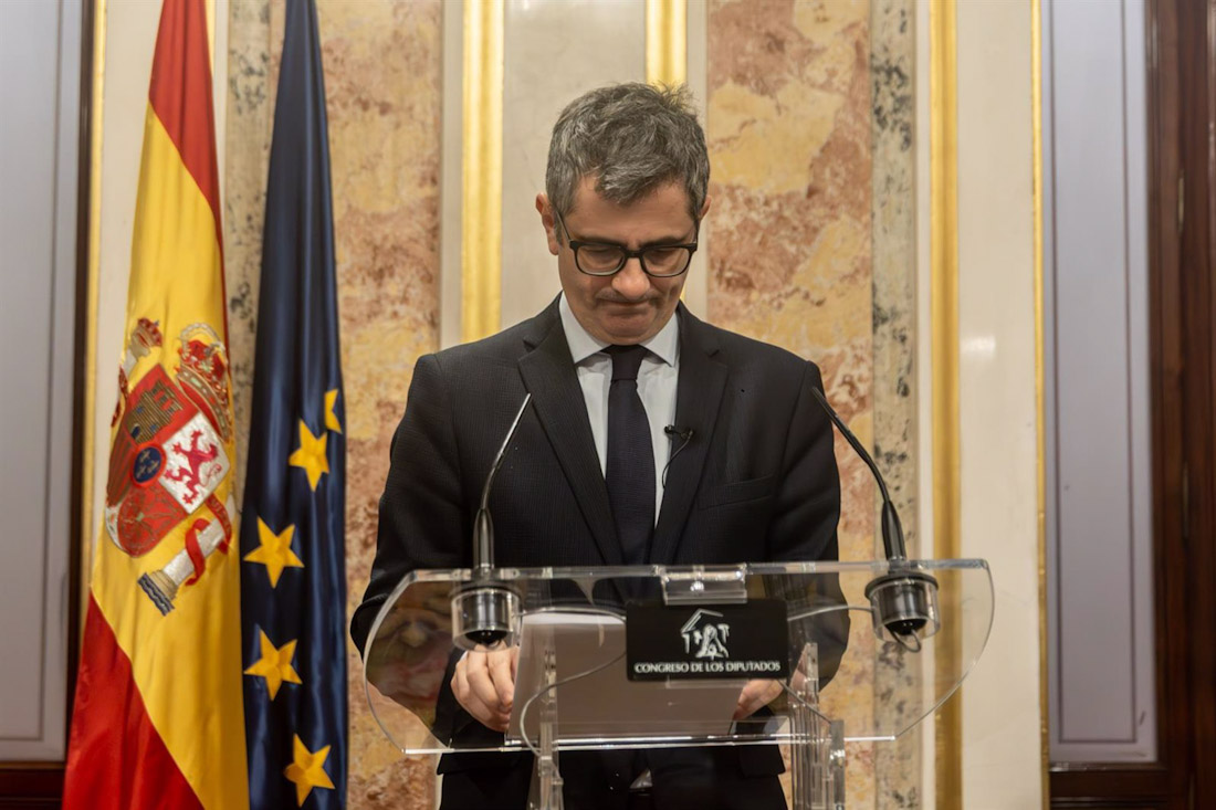 El ministro de la Presidencia, Justicia y Relaciones con las Cortes, Félix Bolaños (RICARDO RUBIO - EUROPA PRESS)