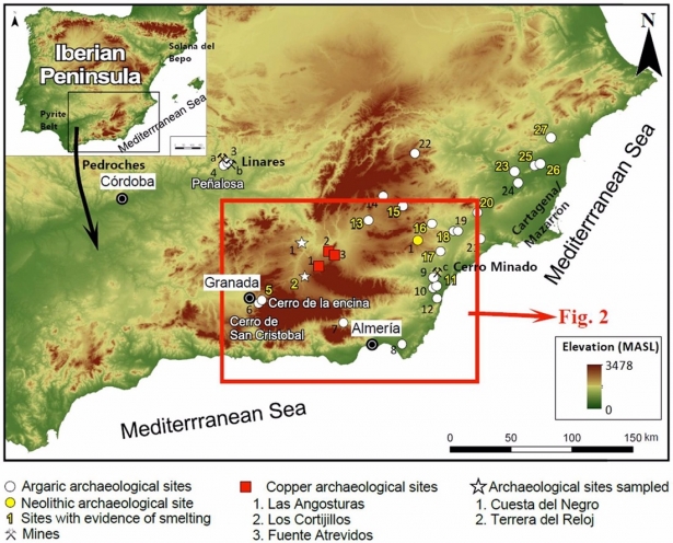 Imagen del estudio de la UGR sobre la explotación histórica de recursos de cobre (UGR) Imagen del estudio de la UGR sobre la explotación histórica de recursos de cobre (UGR)