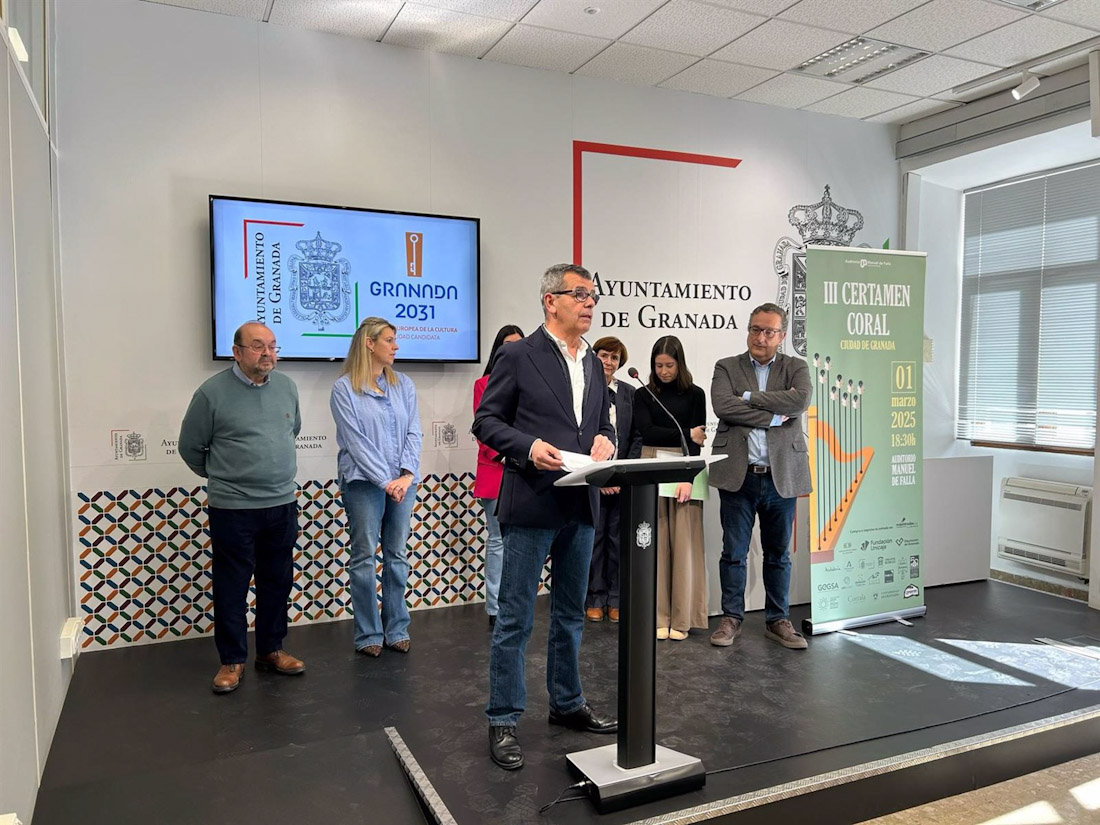 El edil de Cultura, Juan Ramón Ferreira, en la presentación del Certamen Coral Ciudad de Granada (AYTO. GRANADA)