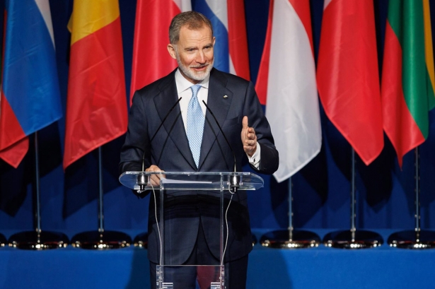 El Rey Felipe VI durante el Foro sobre el Futuro del Mediterráneo en el Palacio de Congresos de Granada, el pasado 3 de abril (ÁLEX CÁMARA - EUROPA PRESS)