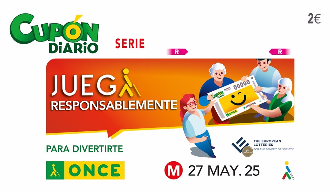 Cupón de la ONCE dedicado al juego responsable este pasado martes -(ONCE)