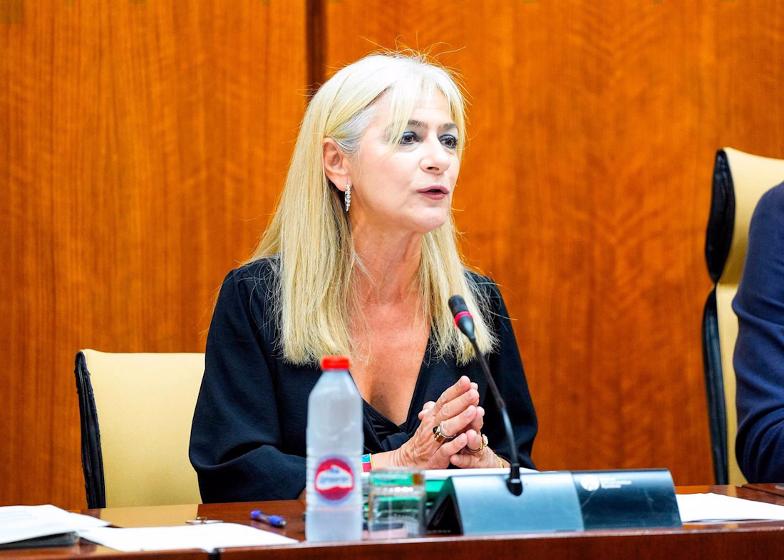 La consejera andaluza de Cultura y Deporte, Patricia del Pozo, comparece en comisión parlamentaria en imagen de archivo (JOAQUÍN CORCHERO/PARLAMENTO DE ANDALUCÍA)