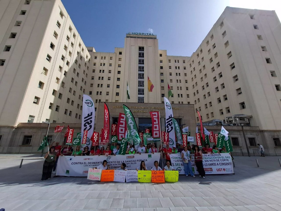 Concentración ante el Virgen de las Nieves (CCOO)