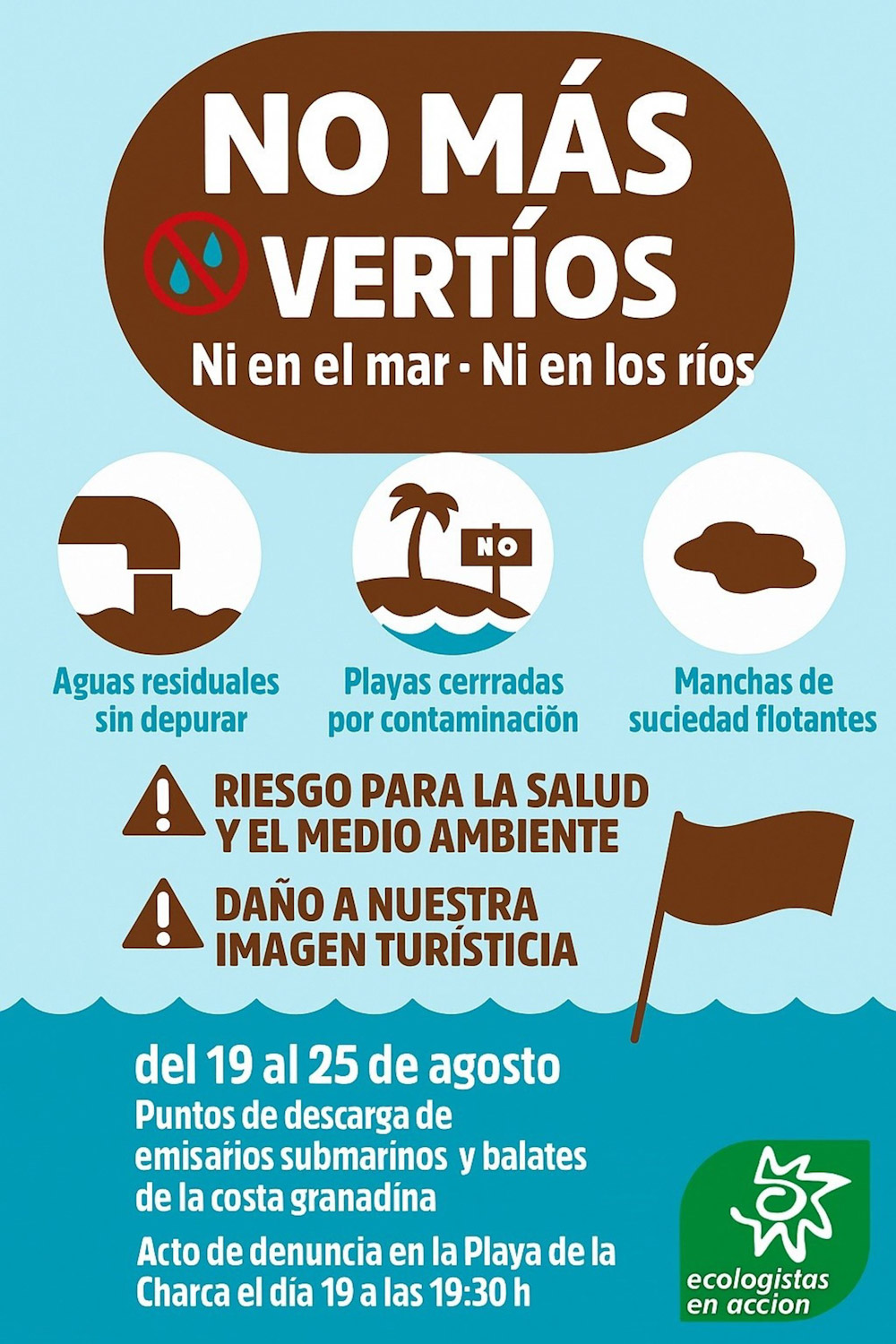 Cartel de campaña contra vertidos en la costa de Ecologistas en Acción (ECOLOGISTAS EN ACCIÓN)