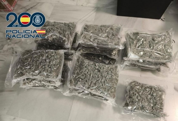 Droga intervenida en el vehículo (POLICÍA NACIONAL) Droga intervenida en el vehículo (POLICÍA NACIONAL)