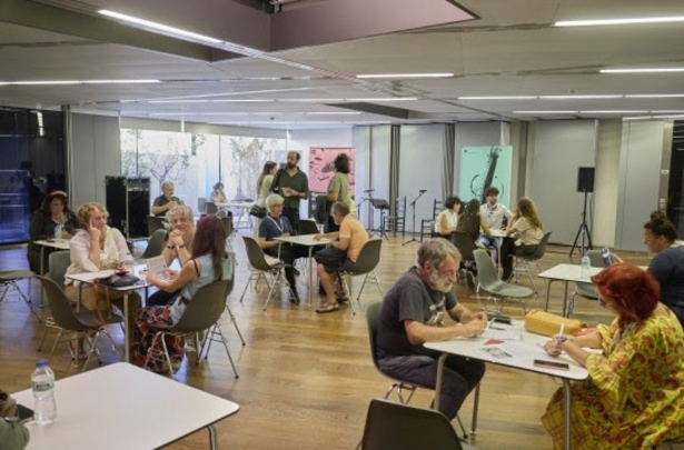 Reunión entre programadores y artistas en FlamencoEñe 2024 en el Centro Federico García Lorca (JOSÉ ALBORNOZ / FUNDACIÓN SGAE)