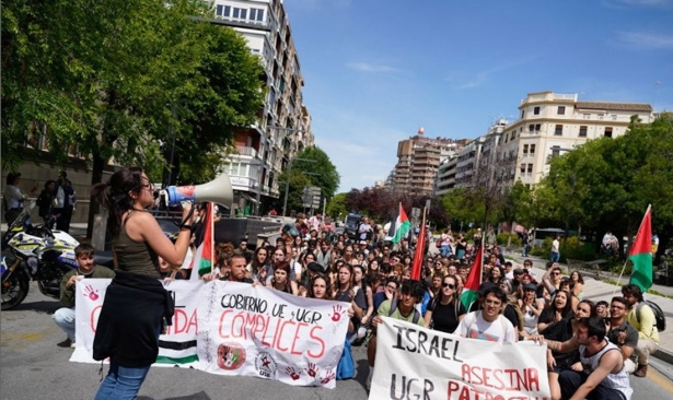 Movilización de estudiantes de la Universidad de Granada, el 9 de mayo de 2024, en favor del pueblo palestino. Archivo (ARSENIO ZURITA-EUROPA PRESS)