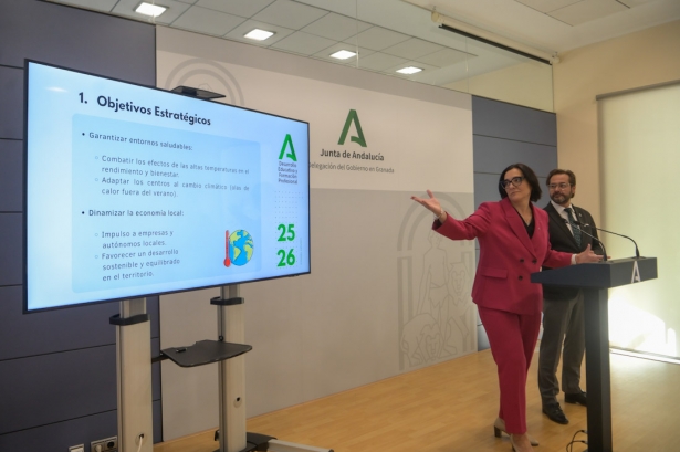 El delegado del Gobierno andaluz en Granada, Antonio Granados, y la delegada de Desarrollo Educativo de la Junta en la provincia, María José Martín (GPMEDIA)