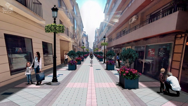 Imagen de archivo de una proyección de la calle San Antón remodelada (AYUNTAMIENTO DE GRANADA)