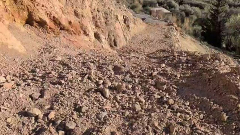 Imagen del acceso al poblado Beneficio tras el tren de borrascas (PAOLO DELLA BIANCA/POBLADO BENEFICIO)