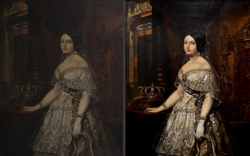 La obra Retrato de Isabel II, Reina de España restaurada por la UGR (UGR)