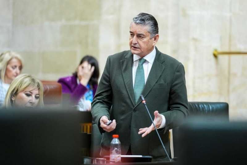 El consejero de Sanidad, Presidencia y Emergencias de la Junta de Andalucía, Antonio Sanz, en el Pleno del Parlamento del 12 de marzo de 2026 (JOAQUIN CORCHERO / PARLAMENTO DE ANDALUCIA) El consejero de Sanidad, Presidencia y Emergencias de la Junta de Andalucía, Antonio Sanz, en el Pleno del Parlamento del 12 de marzo de 2026 (JOAQUIN CORCHERO / PARLAMENTO DE ANDALUCIA)