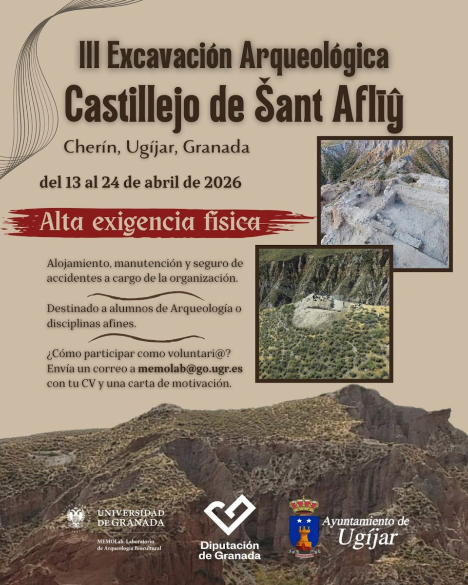 Cartel de la excavación arqueológica (UGR)