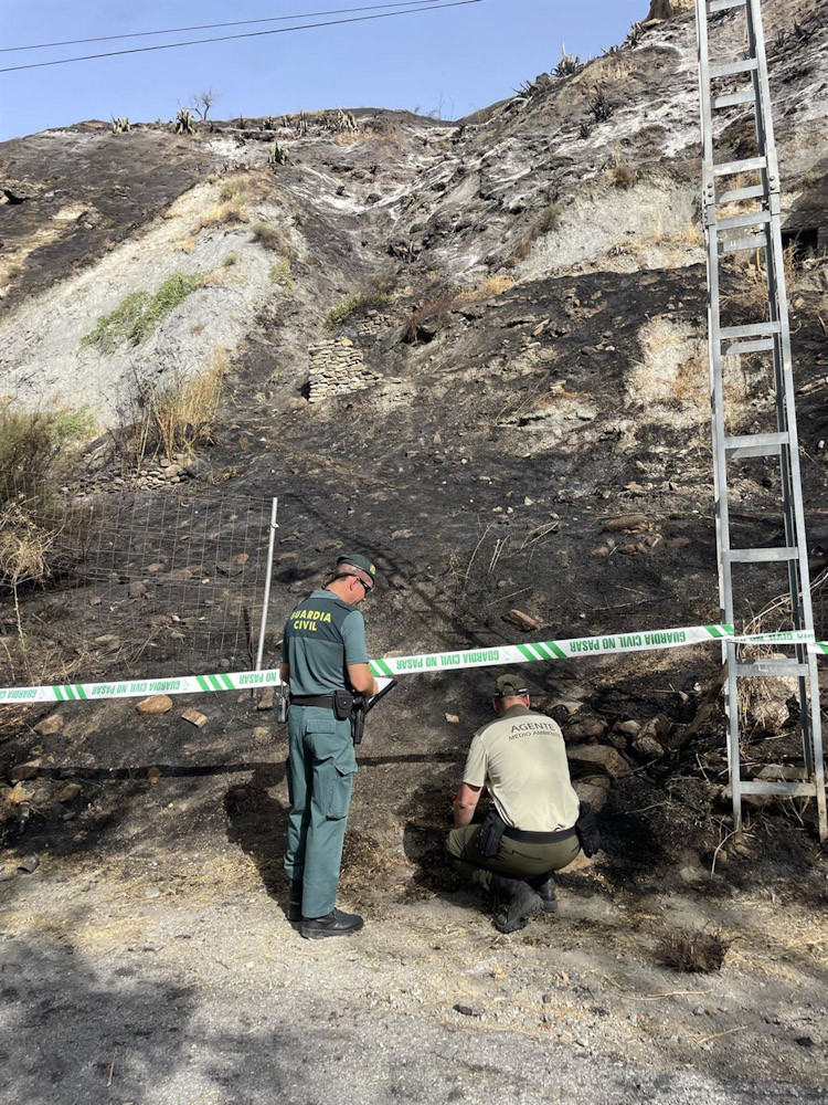 Incendio en Cenes de la Vega de este pasado jueves (GUARDIA CIVIL)