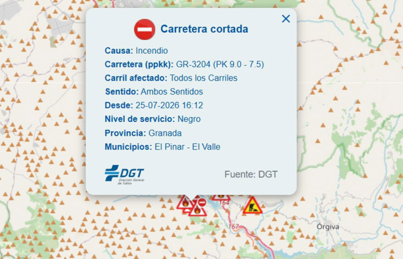 Incidenciaen la carretera GR-3204 (112 ANDALUCÍA)